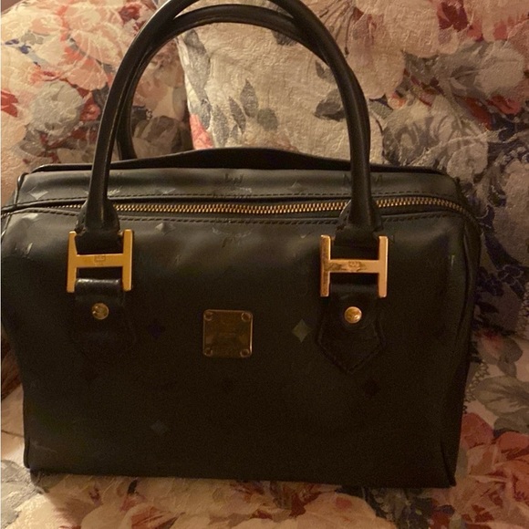 MCM BLACK HANDBAG SATCHEL EUC MUNCHEN D0676 - Picture 8 of 10